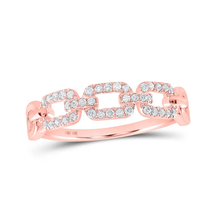 Rings Gold Link Stackable Band Ring 15 Cttw Round Natural Diamond Womens 179 grams GND Rings Gold Link Stackable Band Ring 15 Cttw Round Natural Diamond Womens 179 grams GND