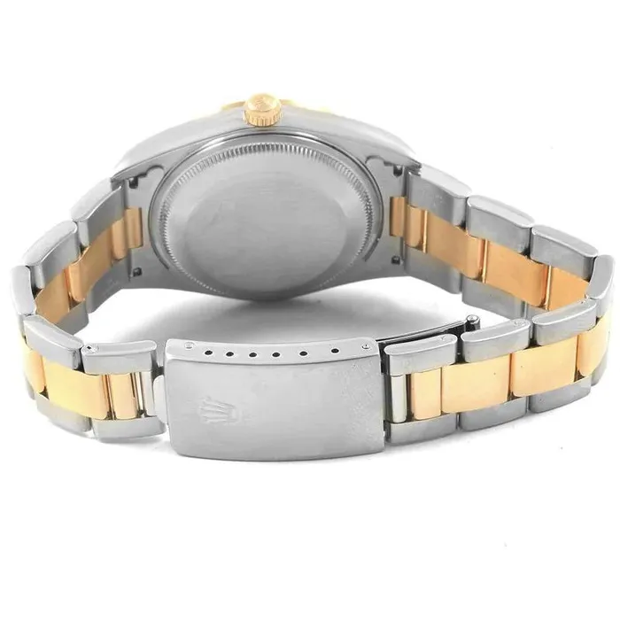 Rings Ladies Rolex 26mm DateJust 18K Two Tone Watch with Champagne Dial and Smooth Bezel PreOwned Rolex