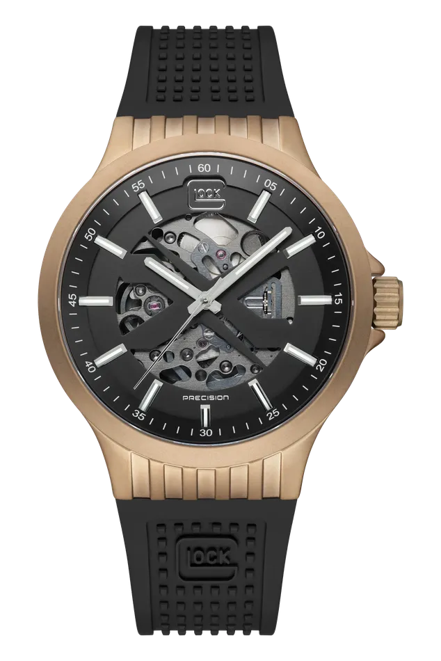 Rings Mens Automatic Watch in Coyote Black with Silicone Band Glock
