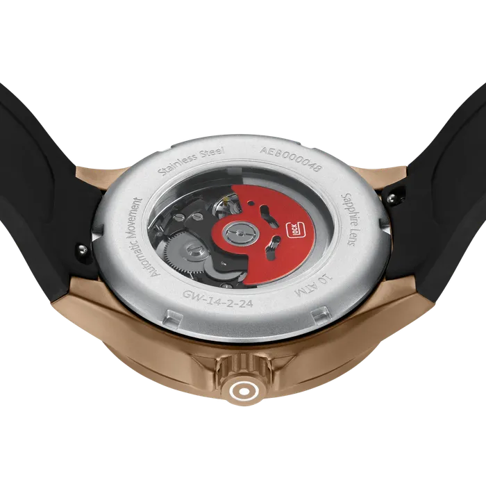 Rings Mens Automatic Watch in Coyote Black with Silicone Band Glock