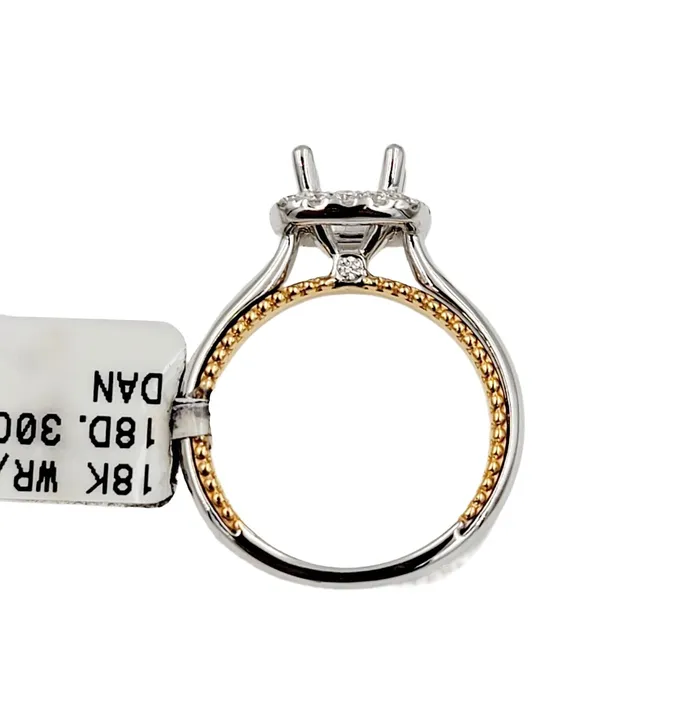 Rings Monaco Jewelers 18k Two Tone Semi Mount Ring White and Rose gold Rings Monaco Jewelers 18k Two Tone Semi Mount Ring White and Rose gold