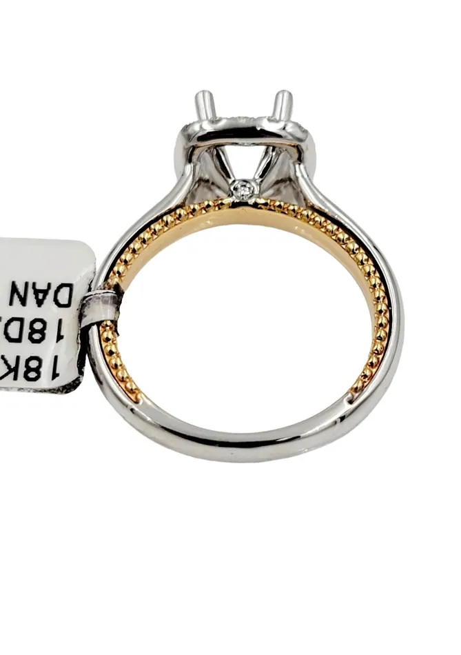 Rings Monaco Jewelers 18k Two Tone Semi Mount Ring White and Rose gold Rings Monaco Jewelers 18k Two Tone Semi Mount Ring White and Rose gold