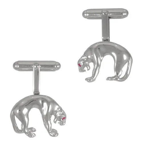 Rings Panther Cufflinks in Sterling Silver with Ruby Eyes Antique Jewelry Mall Rings Panther Cufflinks in Sterling Silver with Ruby Eyes Antique Jewelry Mall