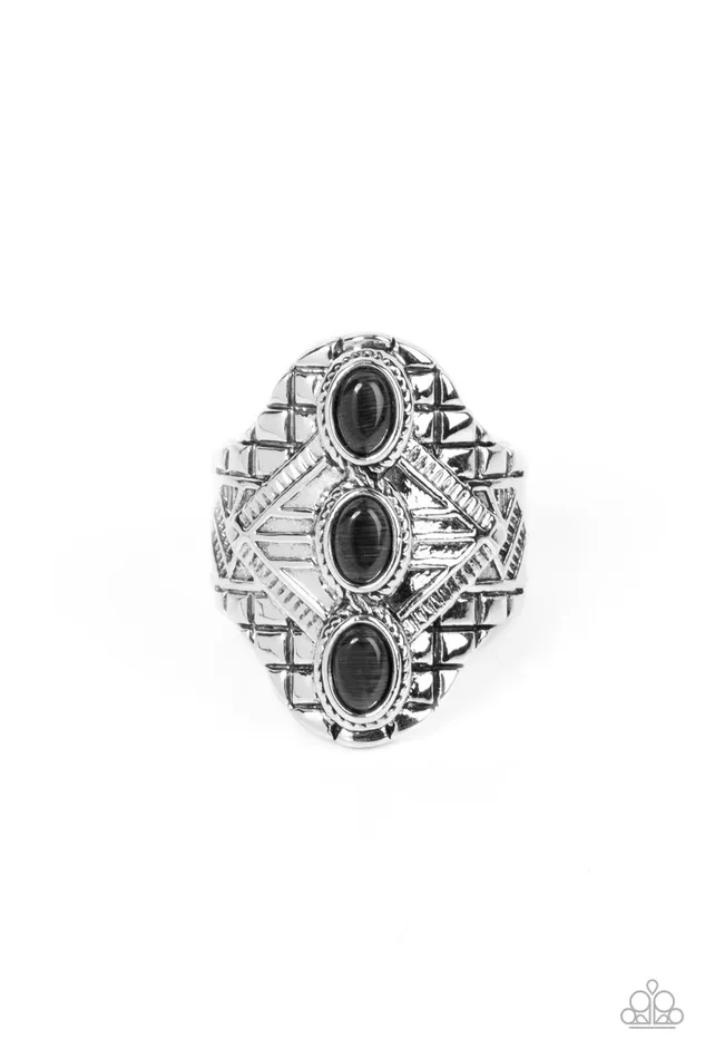 Rings Paparazzi Accessories EyeCatching Cats Eye Black Stone Silver Ring Paparazzi Rings Paparazzi Accessories EyeCatching Cats Eye Black Stone Silver Ring Paparazzi
