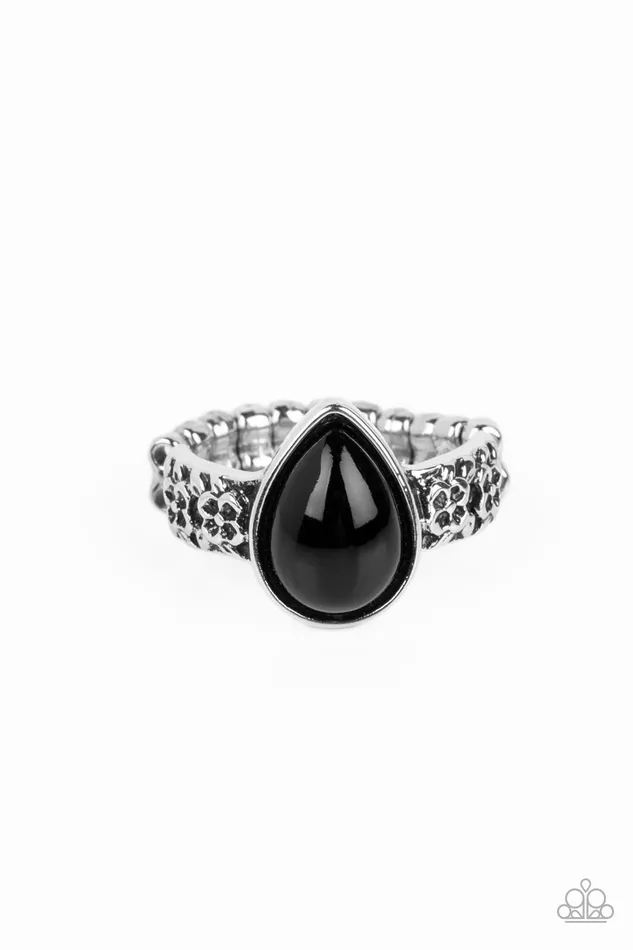 Rings Paparazzi Accessories Rainbow Raindrops Black Teardrop Bead Silver Ring Paparazzi Rings Paparazzi Accessories Rainbow Raindrops Black Teardrop Bead Silver Ring Paparazzi