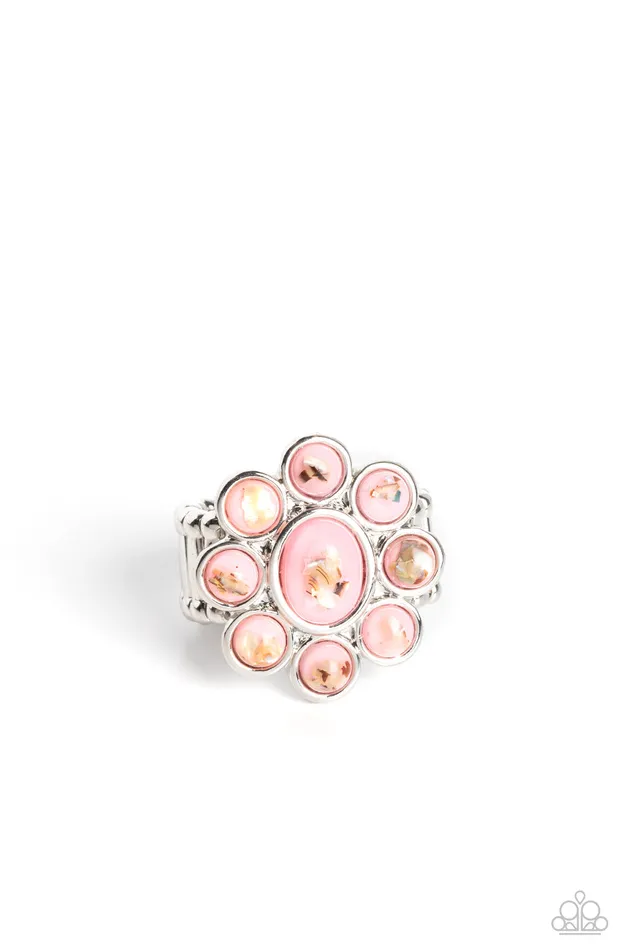 Rings Paparazzi Accessories Time to SHELLebrate Pink Iridescent Silver Ring Paparazzi Rings Paparazzi Accessories Time to SHELLebrate Pink Iridescent Silver Ring Paparazzi