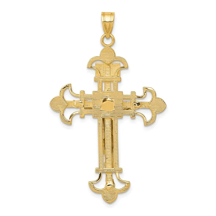 Rings Qgold 10k Twotone 28 mm Twotone INRI Jesus Crucifix Pendant 247 grams Rings Qgold 10k Twotone 28 mm Twotone INRI Jesus Crucifix Pendant 247 grams