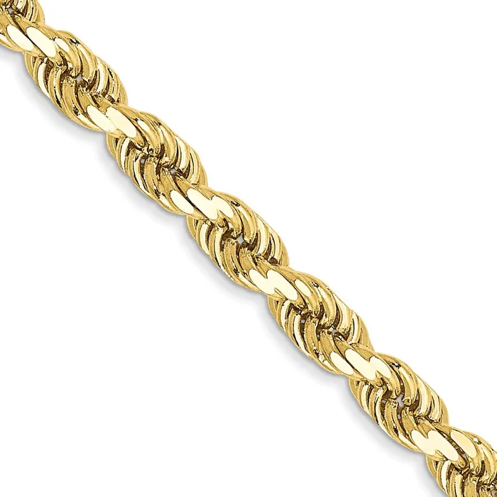 Rings Qgold 10k Yellow Gold 35 mm Diamondcut Rope Chain 1381 grams