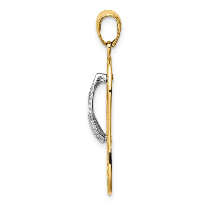Rings Qgold 14k Twotone 11 mm Twotone Starfish FlipFlop Pendant 155 grams Rings Qgold 14k Twotone 11 mm Twotone Starfish FlipFlop Pendant 155 grams
