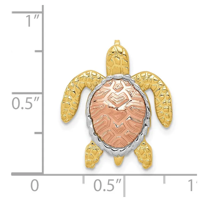 Rings Qgold 14k Twotone 18 mm Turtle Pendant Slide 141 grams Rings Qgold 14k Twotone 18 mm Turtle Pendant Slide 141 grams