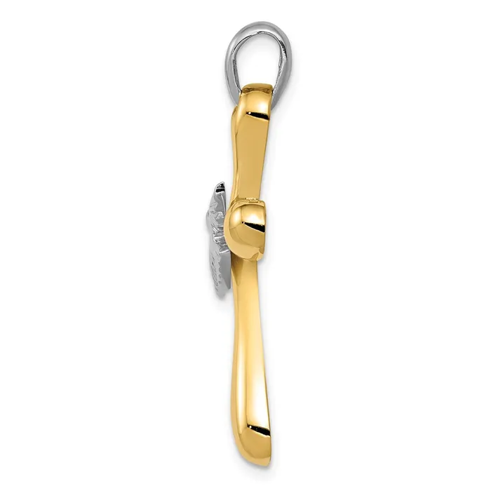 Rings Qgold 14k Twotone 26 mm Dove Cross Pendant 432 grams Rings Qgold 14k Twotone 26 mm Dove Cross Pendant 432 grams