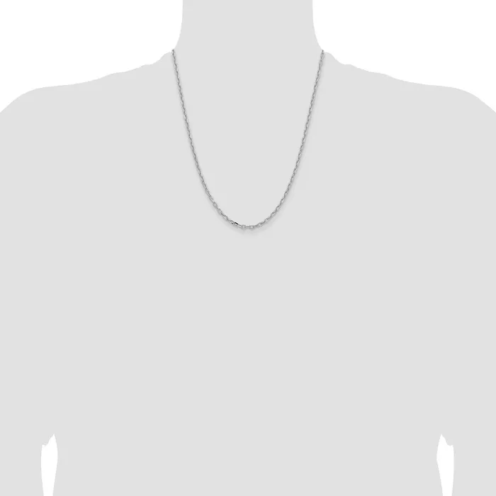 Rings Qgold 14k White Gold 3mm Semisolid DC Open Link Cable Chain 430 grams Rings Qgold 14k White Gold 3mm Semisolid DC Open Link Cable Chain 430 grams