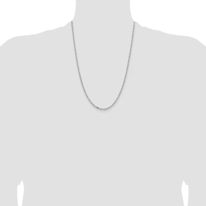 Rings Qgold 14k White Gold 3mm Semisolid DC Open Link Cable Chain 430 grams Rings Qgold 14k White Gold 3mm Semisolid DC Open Link Cable Chain 430 grams