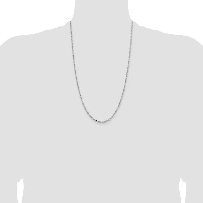 Rings Qgold 14k White Gold 3mm Semisolid DC Open Link Cable Chain 430 grams Rings Qgold 14k White Gold 3mm Semisolid DC Open Link Cable Chain 430 grams