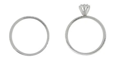 Rings Radiant Stars Diamond Engagement Ring and Wedding Band Set in 14 Karat White Gold Antique Jewelry Mall