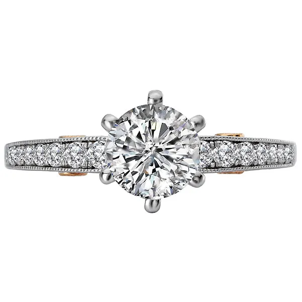 Rings Romance 14K Two Tone White Yellow Gold SemiMount Romance Collection Wedding Ring Rings Romance 14K Two Tone White Yellow Gold SemiMount Romance Collection Wedding Ring