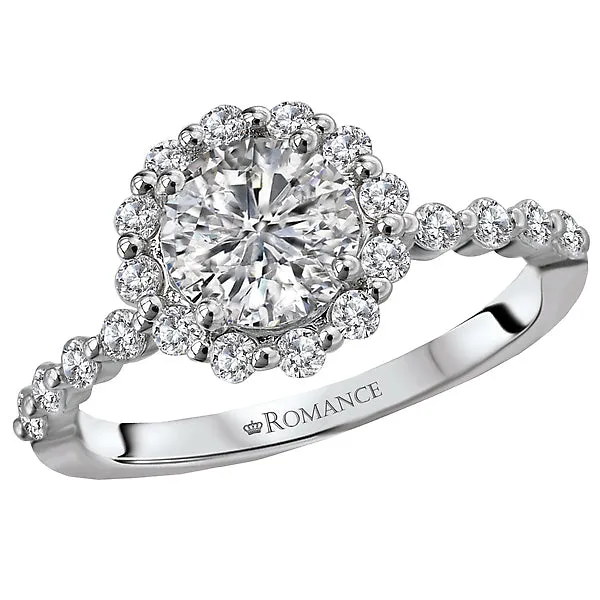 Rings Romance 14K White Gold Halo SemiMount Romance Collection Wedding Ring Rings Romance 14K White Gold Halo SemiMount Romance Collection Wedding Ring