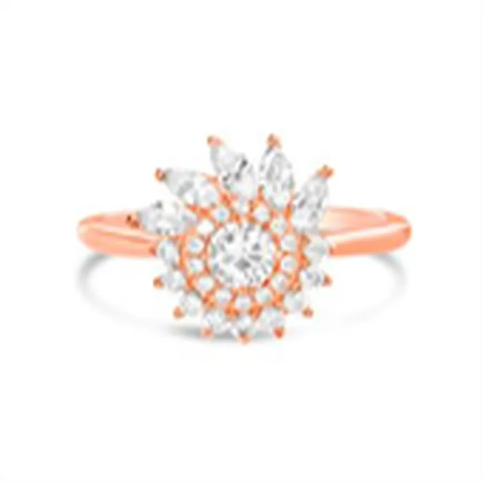 Rings Rose Round CZ Marquise CZ Swirl Design Border Ring Noblepack CA