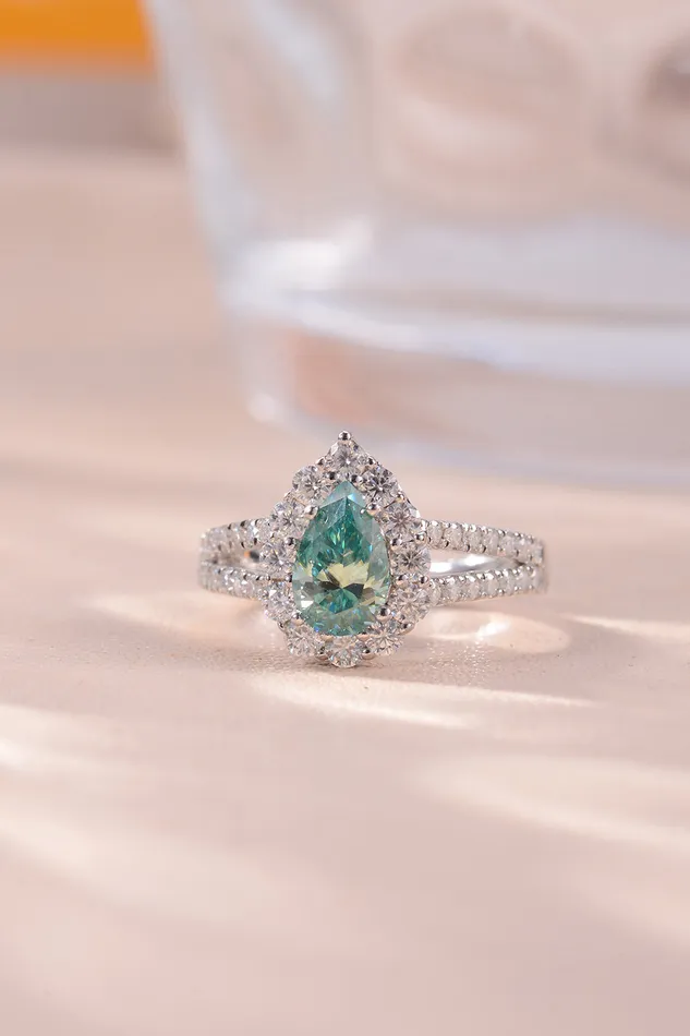 Rings Trendsi 1 Carat Moissanite 925 Sterling Silver Ring