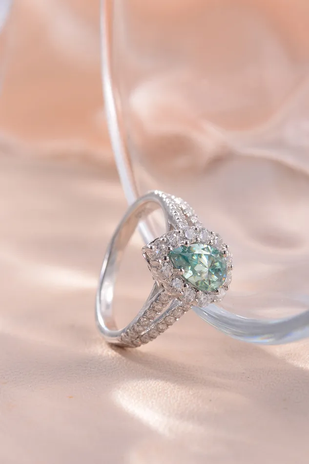 Rings Trendsi 1 Carat Moissanite 925 Sterling Silver Ring