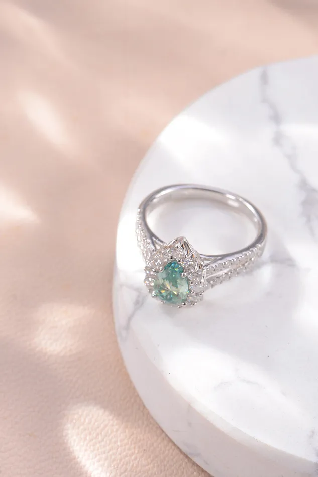 Rings Trendsi 1 Carat Moissanite 925 Sterling Silver Ring