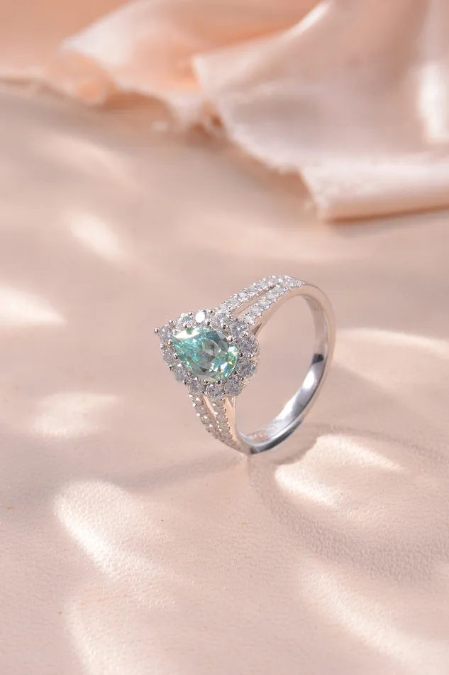 Rings Trendsi 1 Carat Moissanite 925 Sterling Silver Ring