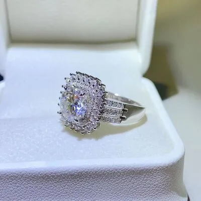 Rings Trendsi 2 Carat Moissanite 925 Sterling Silver Ring