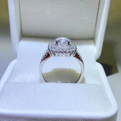 Rings Trendsi 2 Carat Moissanite 925 Sterling Silver Ring