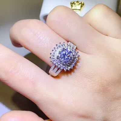Rings Trendsi 2 Carat Moissanite 925 Sterling Silver Ring