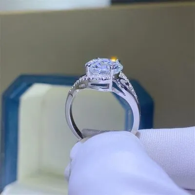 Rings Trendsi 3 Carat Moissanite 925 Sterling Silver Ring