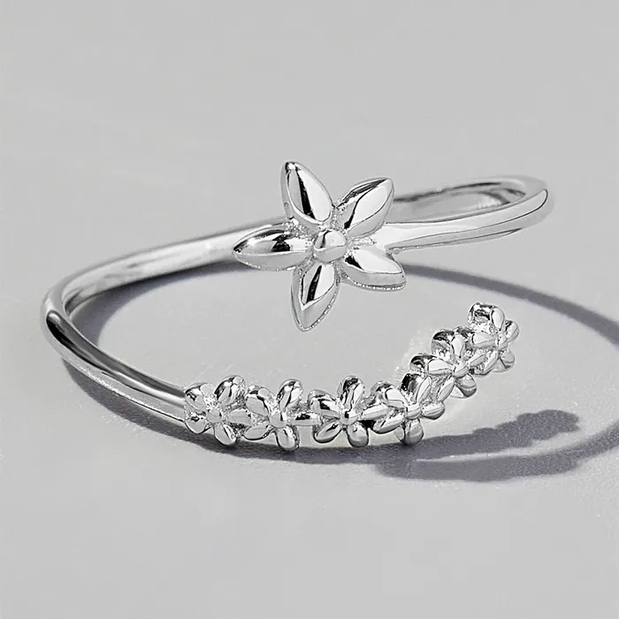 Rings Trendsi 925 Sterling Silver Flower Ring