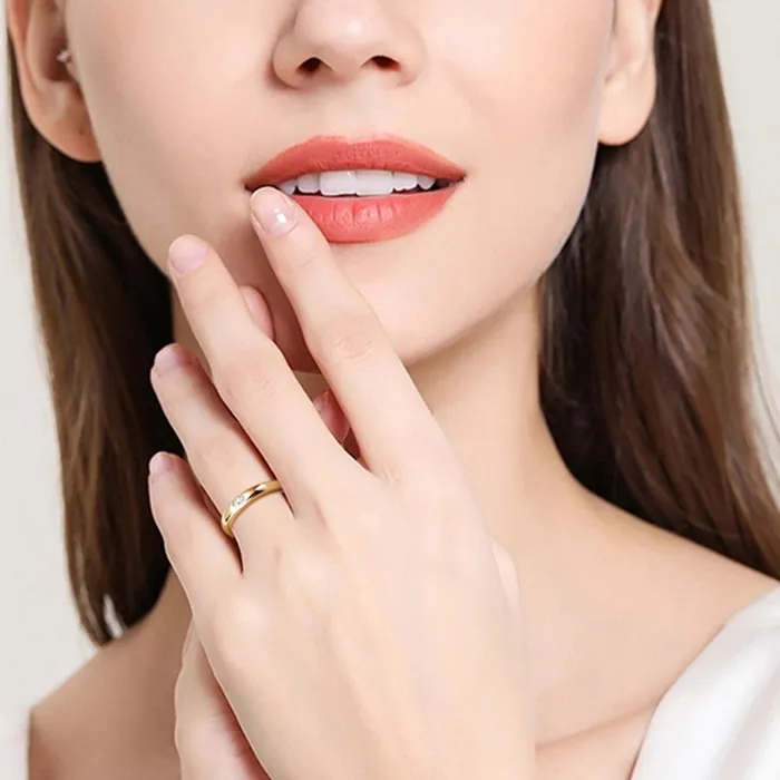 Rings Trendsi 925 Sterling Silver Inlaid Moissanite Ring