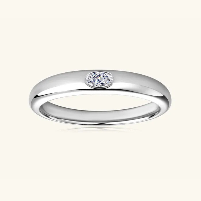 Rings Trendsi 925 Sterling Silver Inlaid Moissanite Ring