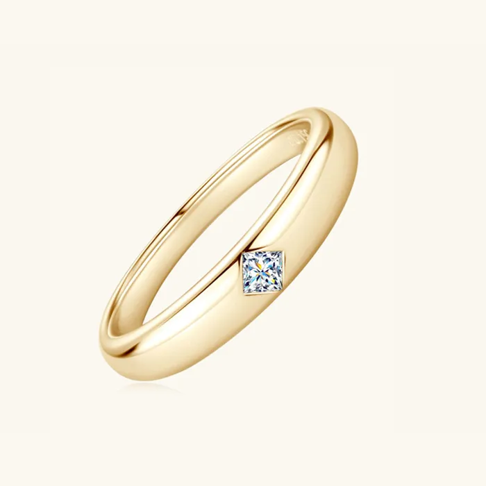 Rings Trendsi 925 Sterling Silver Inlaid Moissanite Ring