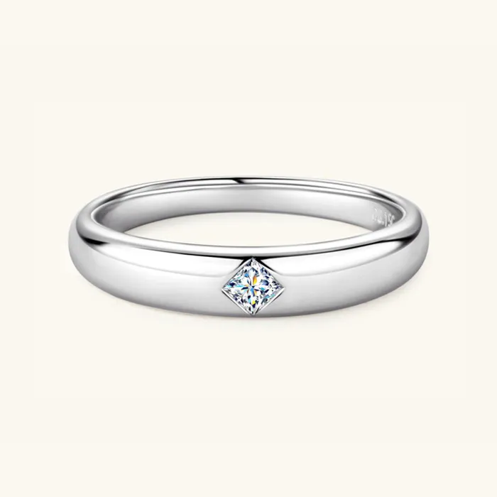 Rings Trendsi 925 Sterling Silver Inlaid Moissanite Ring