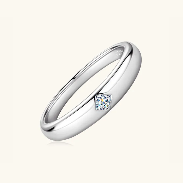 Rings Trendsi 925 Sterling Silver Inlaid Moissanite Ring