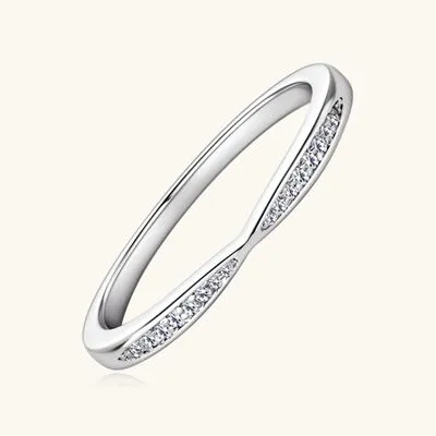 Rings Trendsi 925 Sterling Silver Inlaid Moissanite Ring