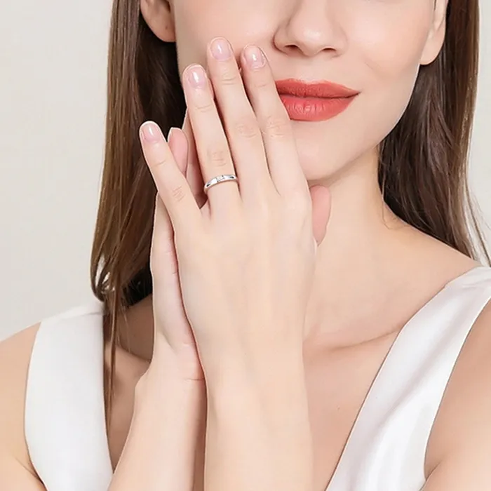 Rings Trendsi 925 Sterling Silver Inlaid Moissanite Ring