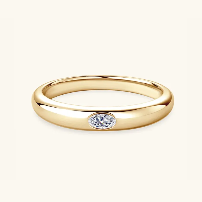 Rings Trendsi 925 Sterling Silver Inlaid Moissanite Ring