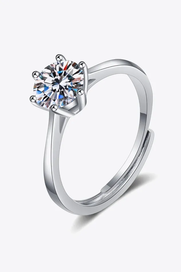 Rings Trendsi Moissanite 6Prong Adjustable Ring