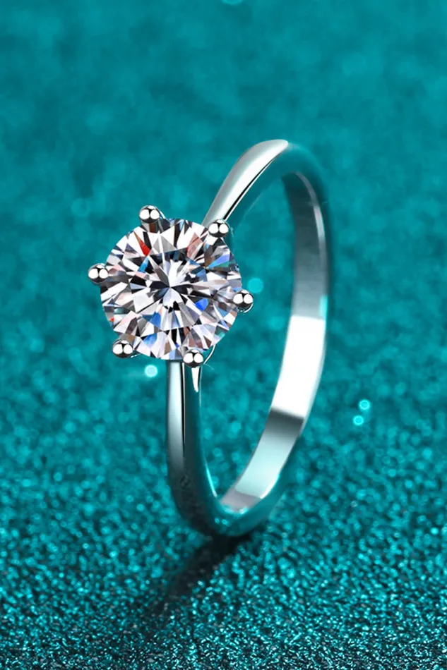 Rings Trendsi Moissanite 6Prong Adjustable Ring