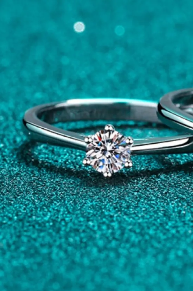 Rings Trendsi Moissanite 6Prong Adjustable Ring