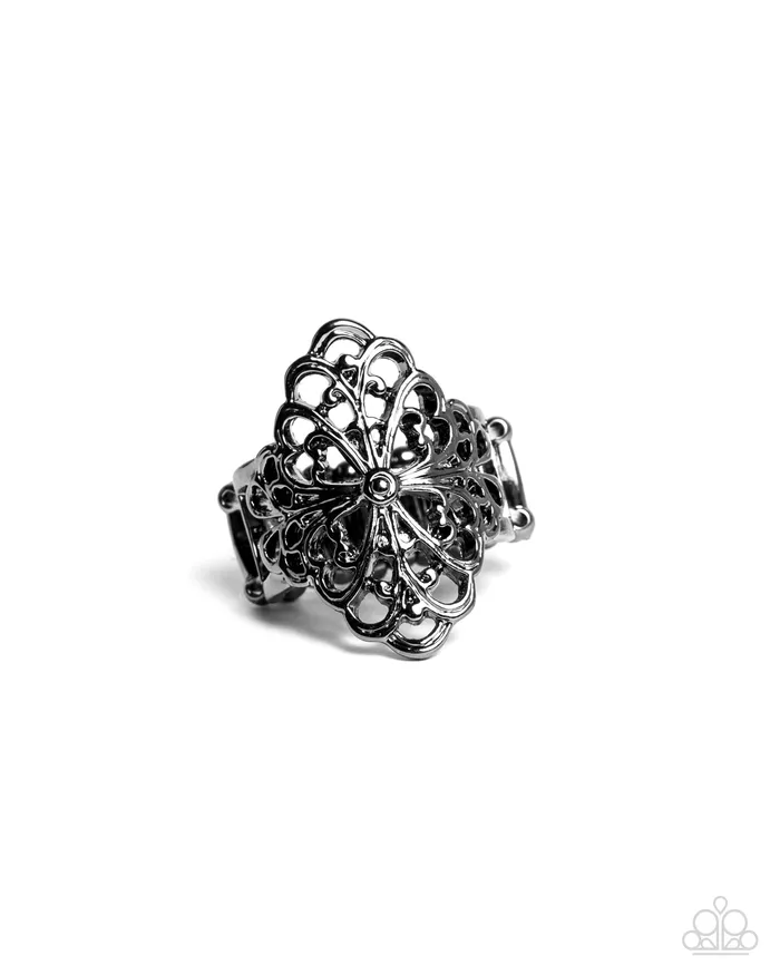 Rings Victorian Vanity Black Gunmetal Filigree Ring Paparazzi Paparazzi Accessories Rings Victorian Vanity Black Gunmetal Filigree Ring Paparazzi Paparazzi Accessories
