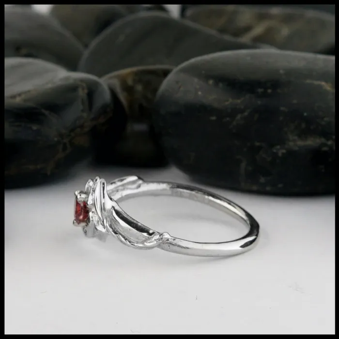 Rings Walker Metalsmiths Flower Ring with Pink Tourmaline