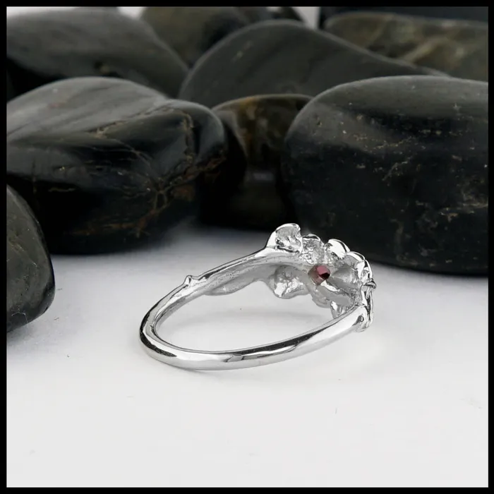 Rings Walker Metalsmiths Flower Ring with Pink Tourmaline