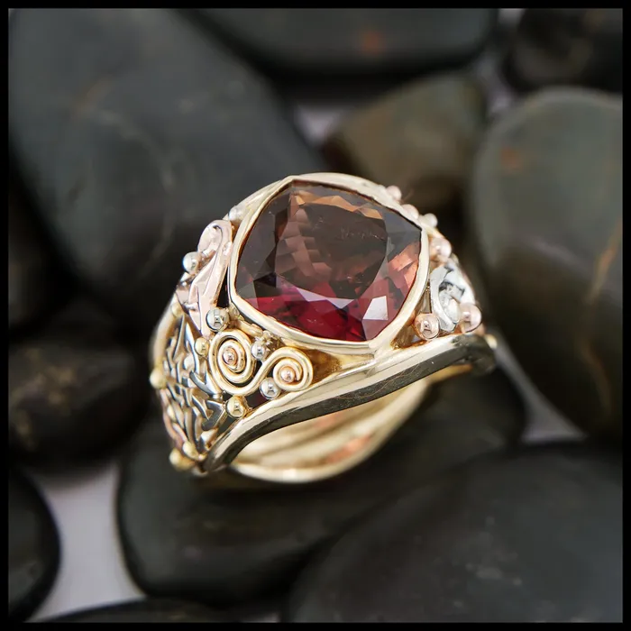 Rings Walker Metalsmiths Plum Tourmaline Custom Frame Ring