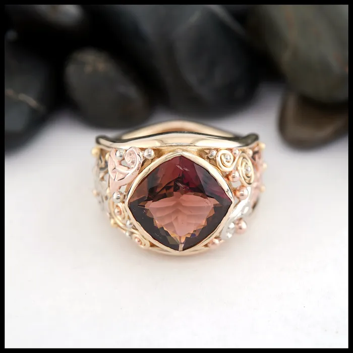 Rings Walker Metalsmiths Plum Tourmaline Custom Frame Ring