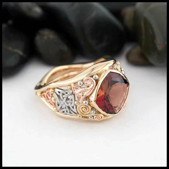 Rings Walker Metalsmiths Plum Tourmaline Custom Frame Ring