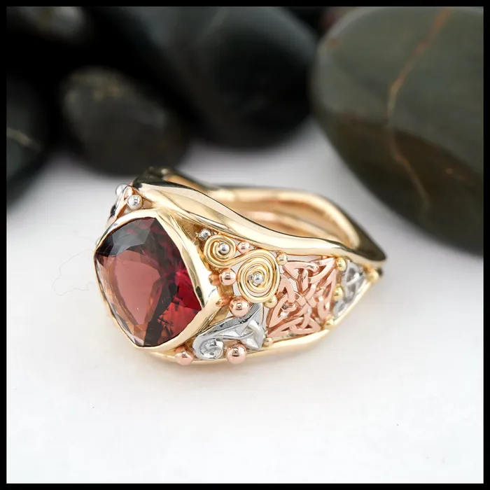 Rings Walker Metalsmiths Plum Tourmaline Custom Frame Ring