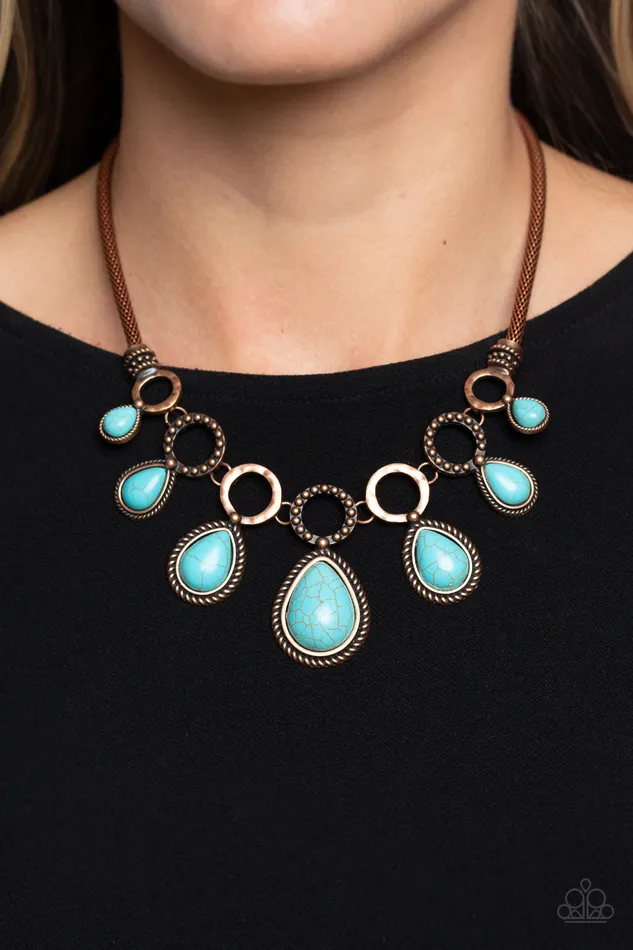 Riverside Relic Copper Turquoise Stone Necklace Paparazzi Paparazzi Accessories Necklaces